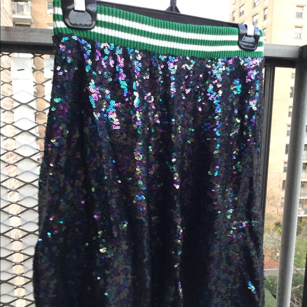 Zara Girls Sequin Skirt w/Varsity Stripe Waistband - Picture 2 of 7